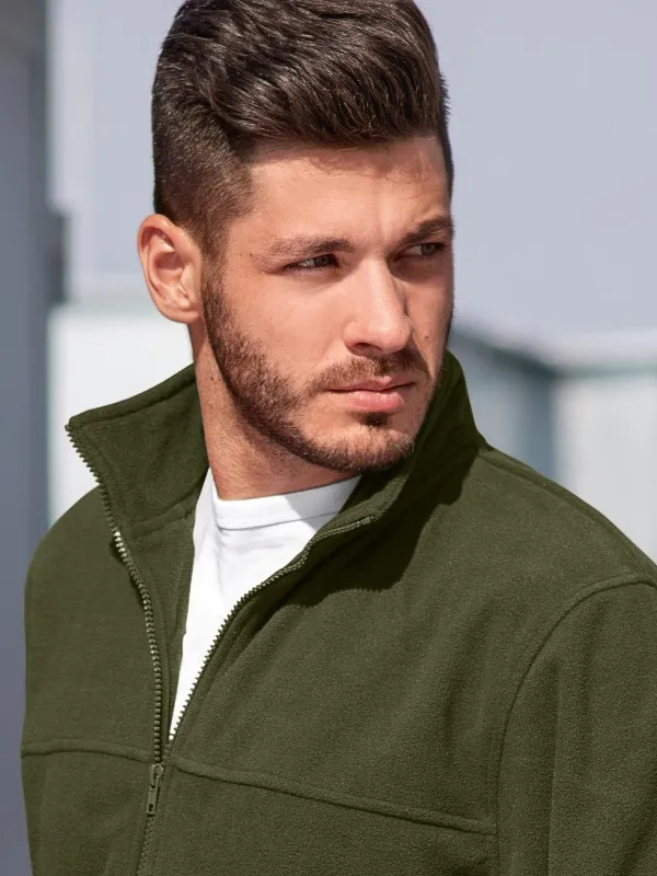 Мъжко яке от полар - Повдигната яка за предпазване от студ на врата