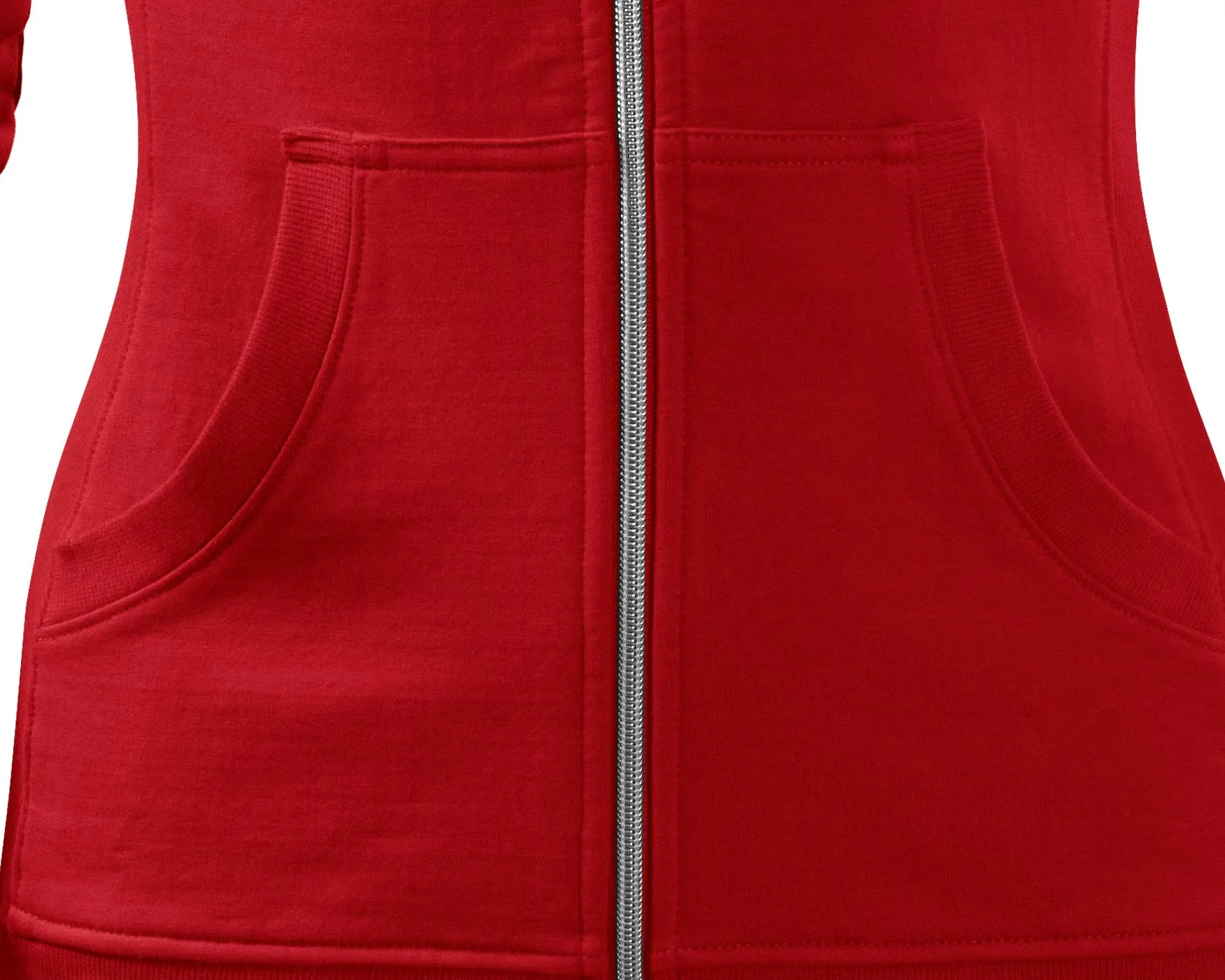 Дамски суичър без качулка - Джобове тип „кенгуру“