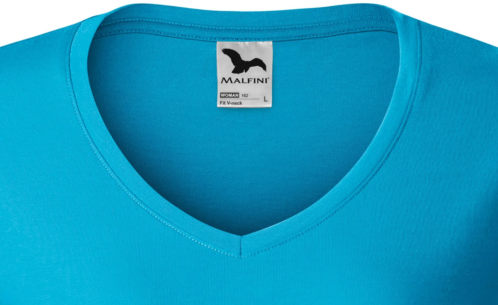 Дамска приталена тениска с V-образно деколте - Дълбоко V-образно деколте