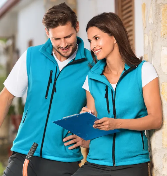 Контрастна жилетка от полар - Унисекс поларена жилетка - за жени и мъже