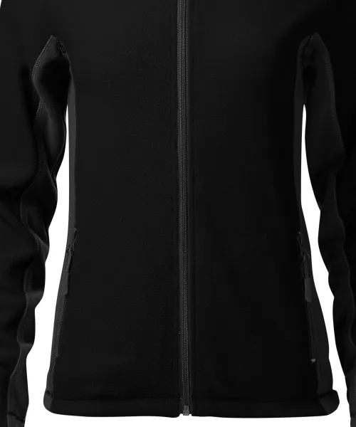 Дамско поларено контрастно яке - Леко заострена кройка