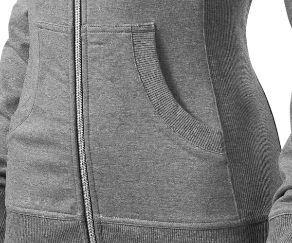 Дамски суичър без качулка - Джобове тип „кенгуру“