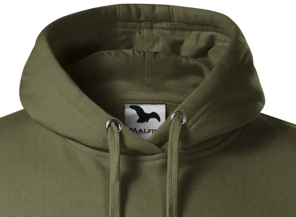 Мъжки суичър с качулка без цип - Качулка с връзки за стягане