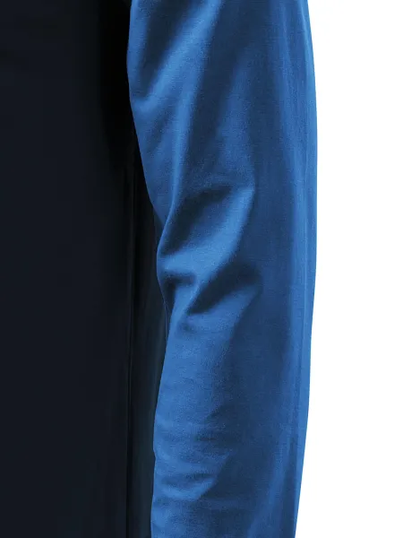 Мъжка контрастна тениска с дълъг ръкав - Разкроена със странични шевове