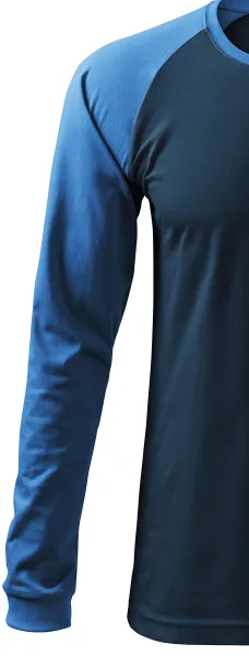 Мъжка контрастна тениска с дълъг ръкав - Дълги реглан ръкави