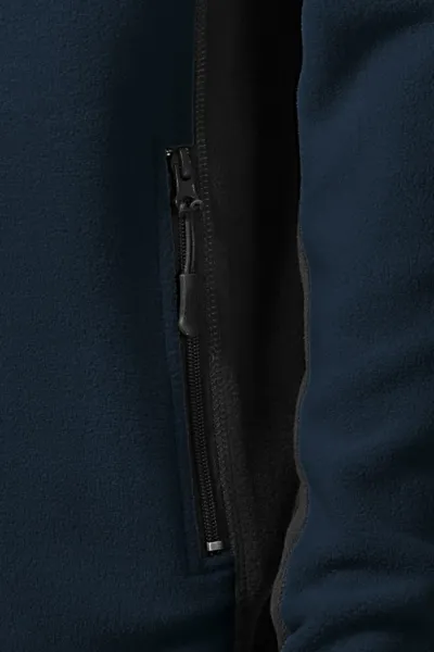 Мъжко яке от полар в контраст - Практични джобове с цип