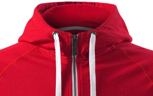 Мъжки контрастен суичър с качулка - Качулка с връзки за стягане