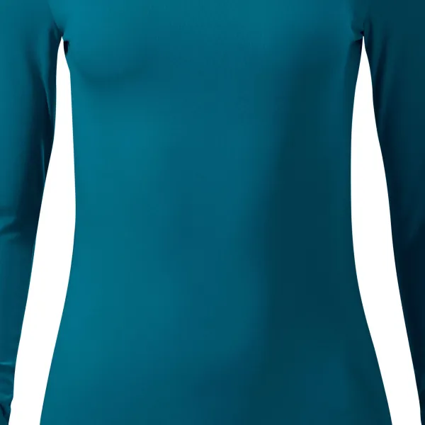 Дамска тениска с дълъг ръкав и по-дълбоко деколте - Леко заострена кройка