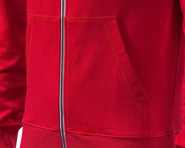 Мъжки контрастен суичър с качулка - Джобове тип „кенгуру“