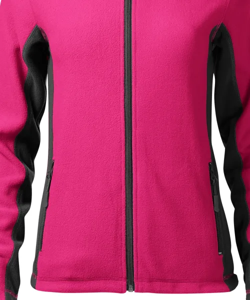 Дамско поларено контрастно яке - Леко заострена кройка