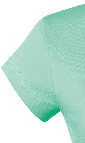 Дамска приталена тениска с V-образно деколте - Много къси ръкави