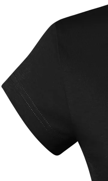 Дамска приталена тениска с V-образно деколте - Много къси ръкави