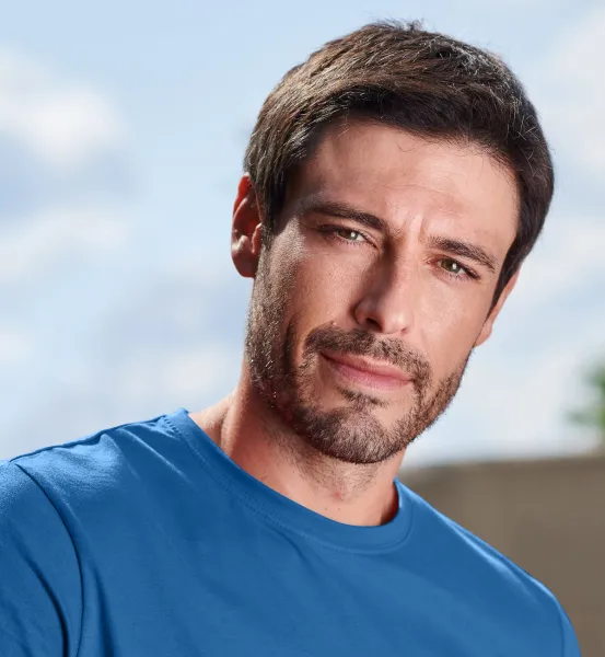 Мъжка семпла тениска - Класическо кръгло деколте