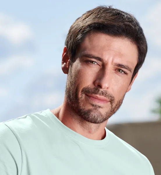 Мъжка семпла тениска - Класическо кръгло деколте