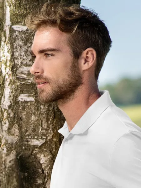 Мъжка проста риза поло - Закопчаване с 2 копчета