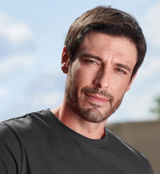 Мъжка семпла тениска - Класическо кръгло деколте