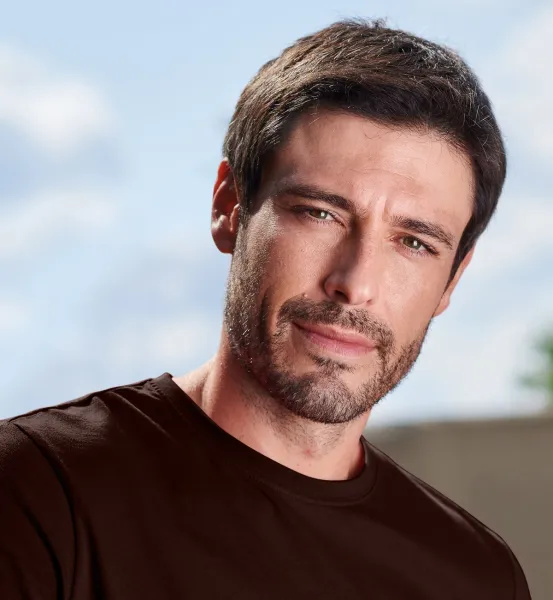 Мъжка семпла тениска - Класическо кръгло деколте