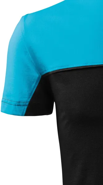 Двуцветна памучна тениска - Класически къси ръкави