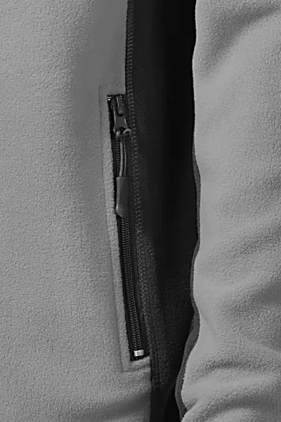 Мъжко яке от полар в контраст - Практични джобове с цип