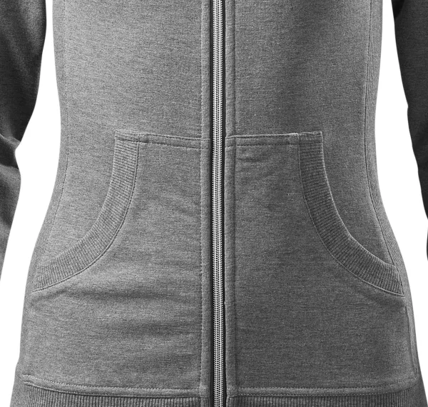 Дамски суичър без качулка - Стеснена кройка със странични шевове