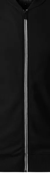 Мъжки суичър със скрити джобове - Бял метален цип