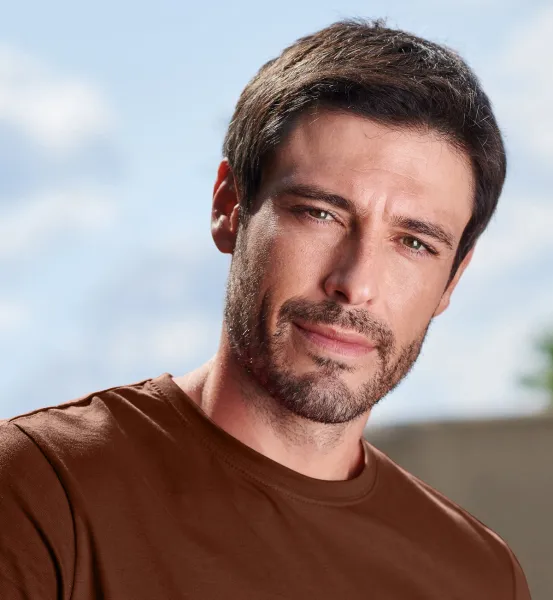 Мъжка семпла тениска - Класическо кръгло деколте