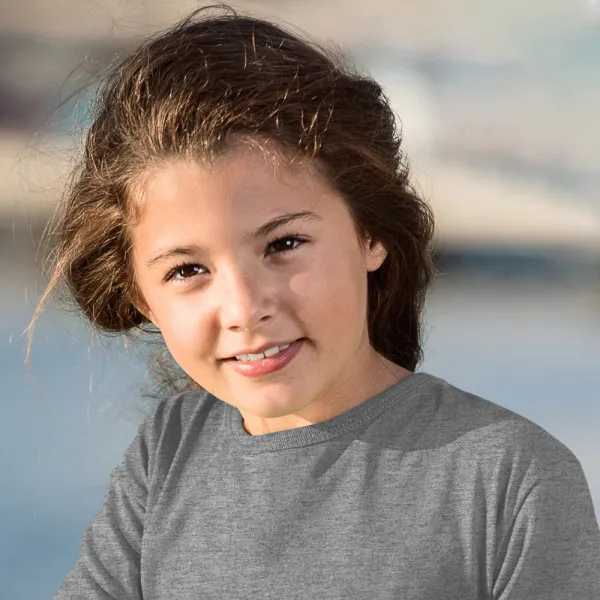 Детска тениска с дълъг ръкав - Класическо кръгло деколте