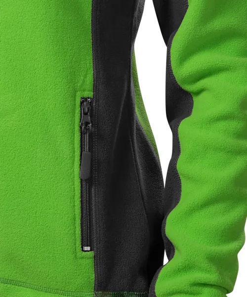 Дамско поларено контрастно яке - Практични джобове с цип