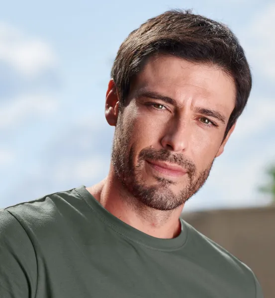 Мъжка семпла тениска - Класическо кръгло деколте