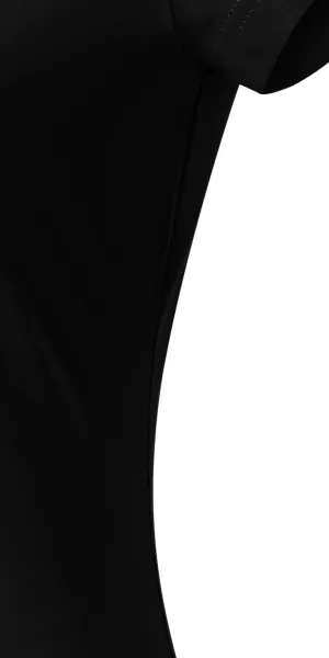 Дамска приталена тениска с V-образно деколте - Разкроена със странични шевове