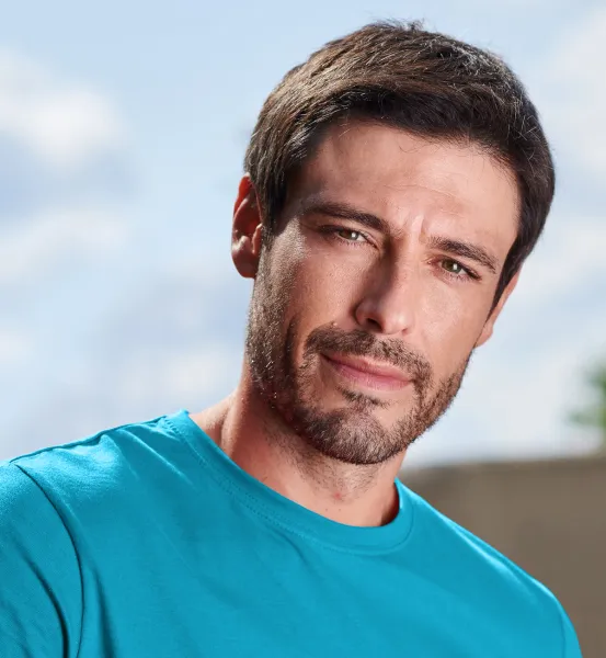 Мъжка семпла тениска - Класическо кръгло деколте