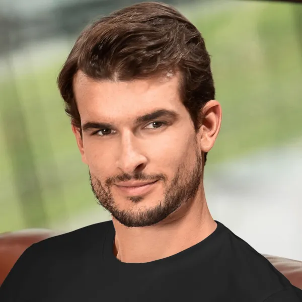 Унисекс тениска с по-голямо тегло - Класическо кръгло деколте