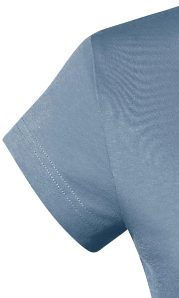 Дамска приталена тениска с V-образно деколте - Много къси ръкави