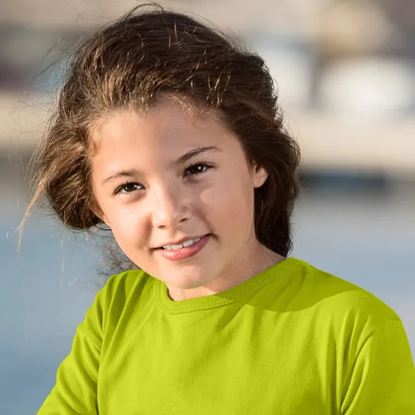 Детска тениска с дълъг ръкав - Класическо кръгло деколте