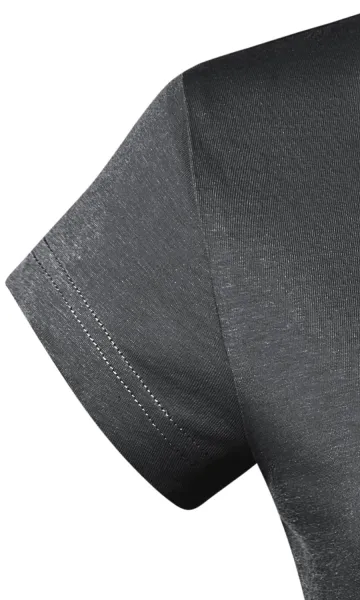 Дамска приталена тениска с V-образно деколте - Много къси ръкави