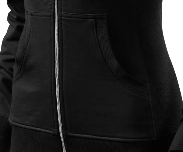 Дамски суичър без качулка - Джобове тип „кенгуру“