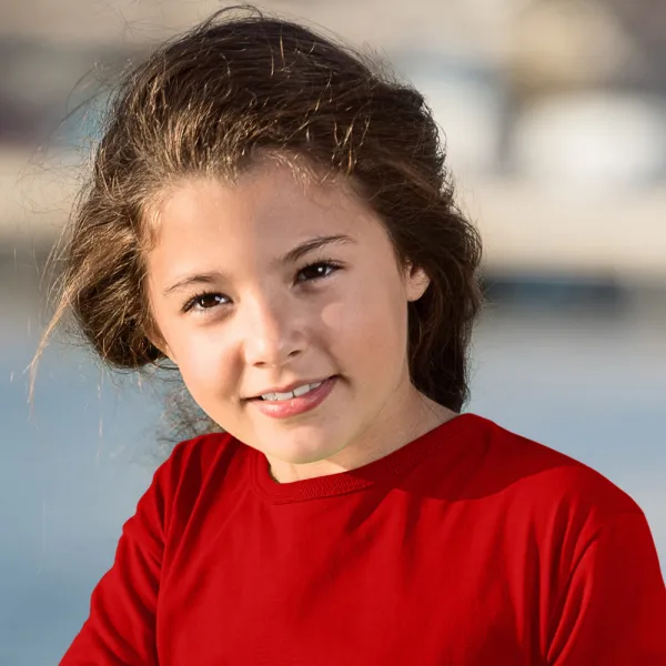 Детска тениска с дълъг ръкав - Класическо кръгло деколте