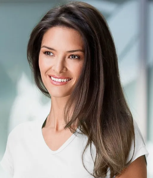 Дамска приталена тениска с ръкав реглан - Дълбоко V-образно деколте