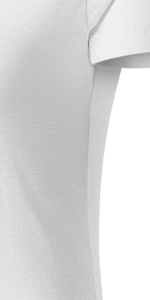 Дамска тениска, текстуриран органичен памук - Разкроена със странични шевове