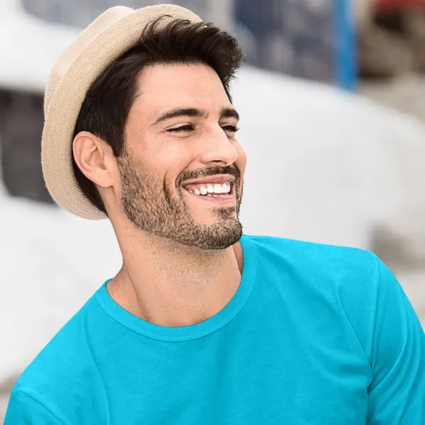 Мъжка тениска с дълъг ръкав - Класическо кръгло деколте