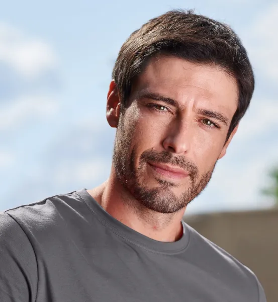 Мъжка семпла тениска - Класическо кръгло деколте