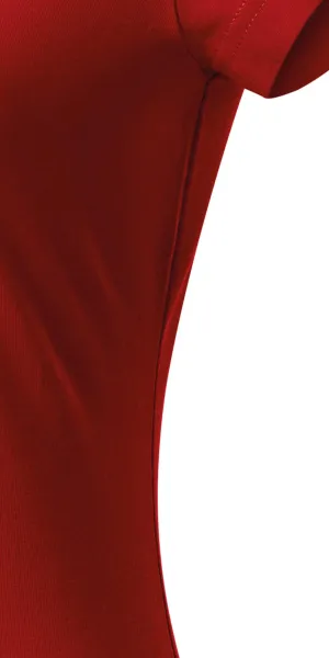 Дамска приталена тениска с V-образно деколте - Разкроена със странични шевове