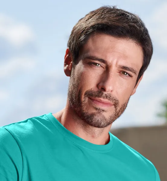 Мъжка семпла тениска - Класическо кръгло деколте