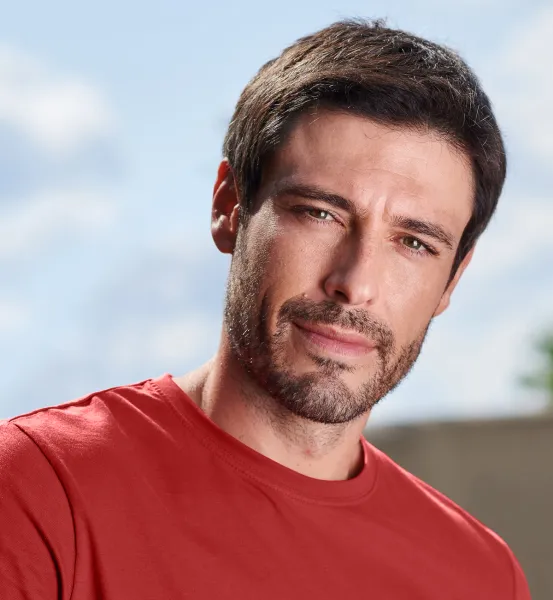 Мъжка семпла тениска - Класическо кръгло деколте