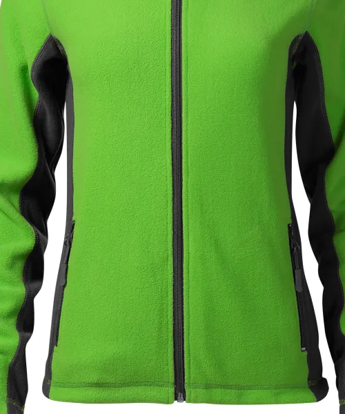 Дамско поларено контрастно яке - Леко заострена кройка