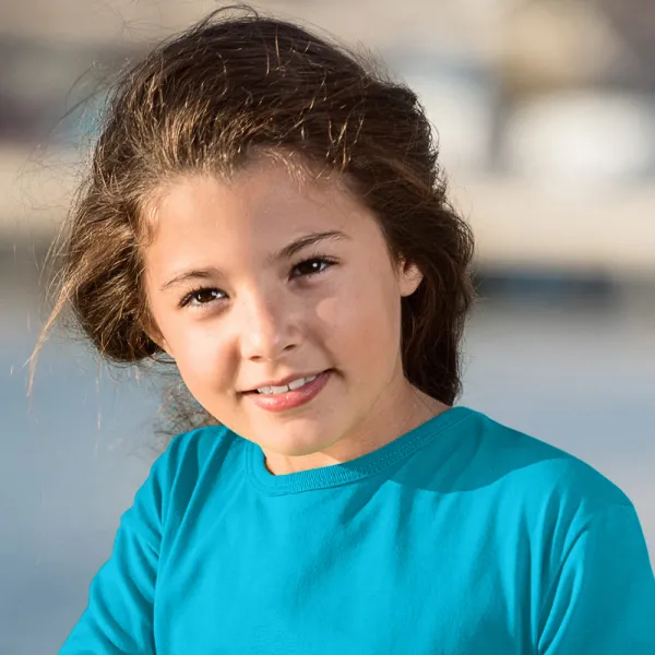 Детска тениска с дълъг ръкав - Класическо кръгло деколте