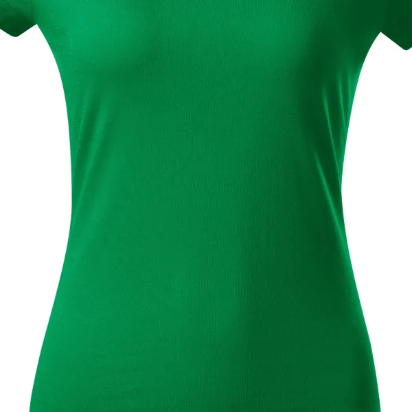 Дамска приталена тениска с кръгло деколте - Леко заострена кройка