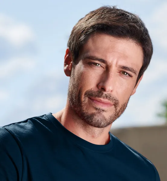 Мъжка семпла тениска - Класическо кръгло деколте