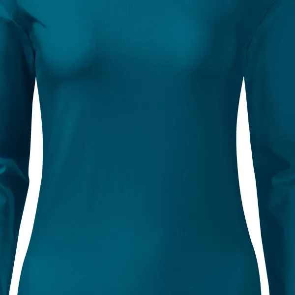 Дамска прилепнала тениска с дълъг ръкав - Леко заострена кройка