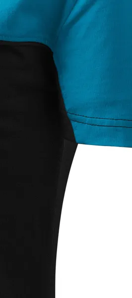 Двуцветна памучна тениска - Разкроена със странични шевове